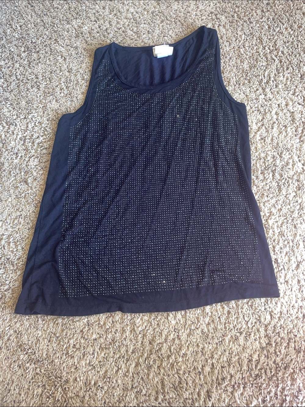 Vocal Black Studded Scoop Neck Tank